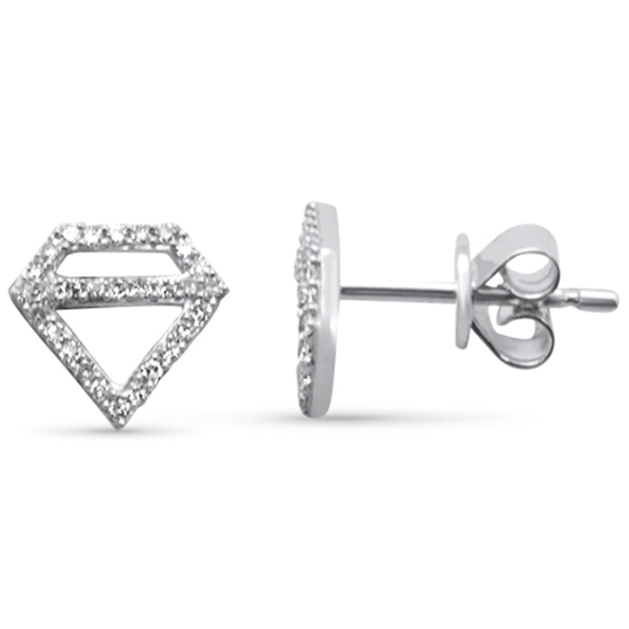 DIAMOND CLOSEOUT! .16ct G SI 14K White Gold Diamond Heart Shape Earrings