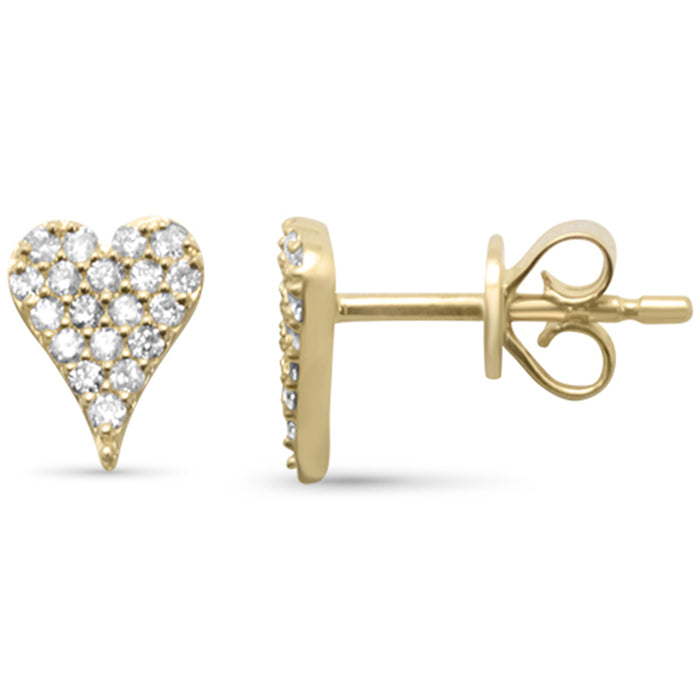 .23ct G SI 14K Yellow Gold Diamond Heart Shape Earrings