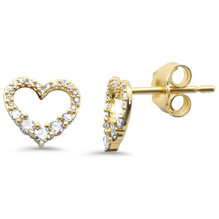 .23ct G SI 14K Yellow Gold Diamond Heart Shape Stud Earrings