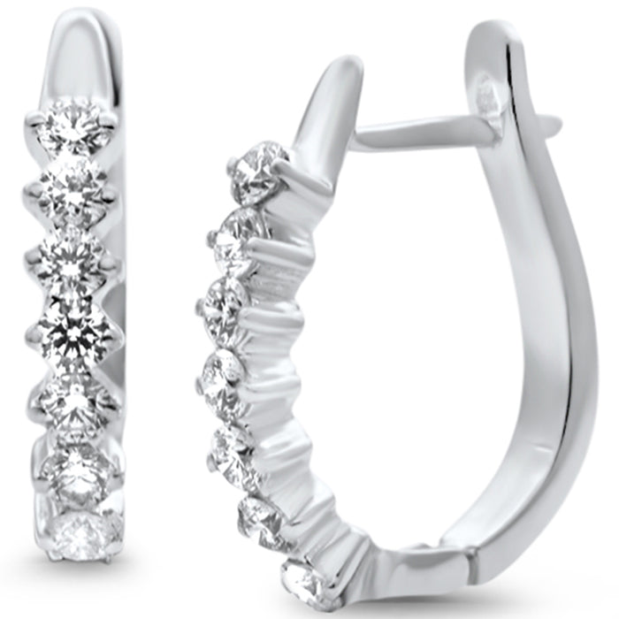 SPECIAL! .72ct G SI 14K White Gold Round Diamond Hoop Earrings