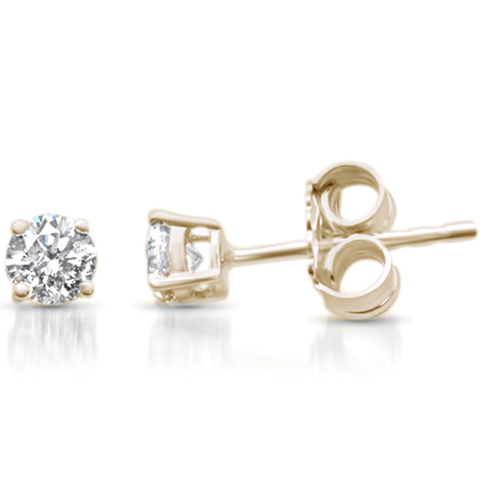 SPECIAL! .51ct G SI 14K Yellow Gold Diamond Solitaire Stud Earrings