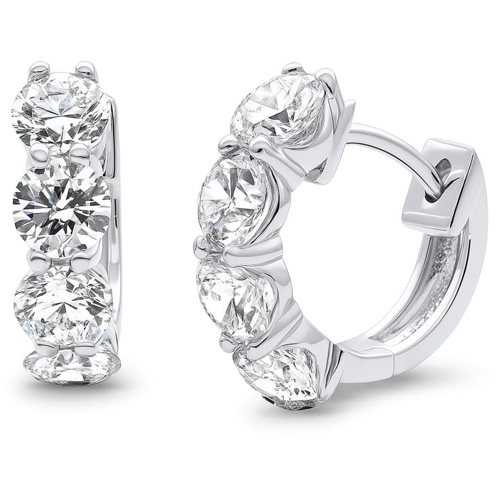 SPECIAL! 2.66ct G SI 14K White Gold Round Diamond Hoop Earrings
