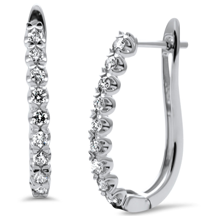 DIAMOND CLOSEOUT! .49ct G SI 14K White Gold Diamond Hoop Earrings