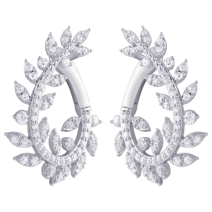 SPECIAL! .99ct G SI 14K White Gold Diamond Olive Branch Earrings