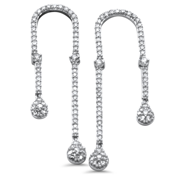 SPECIAL!.72ct G SI 14K White Gold Diamond Drop Dangle Earrings