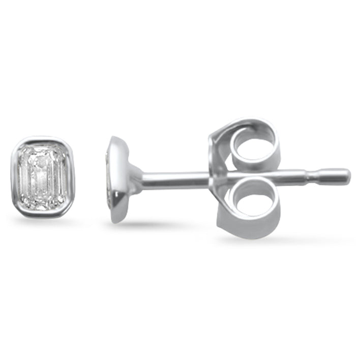 SPECIAL!.22ct G SI 14K White Gold Emerald Cut Diamond Stud Earrings