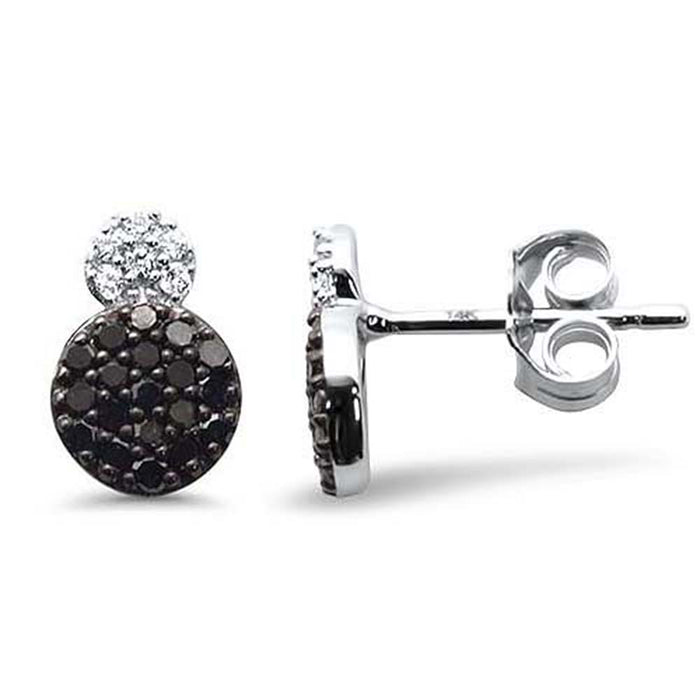 .36ct G SI 14K White Gold Black & White Diamond Earrings