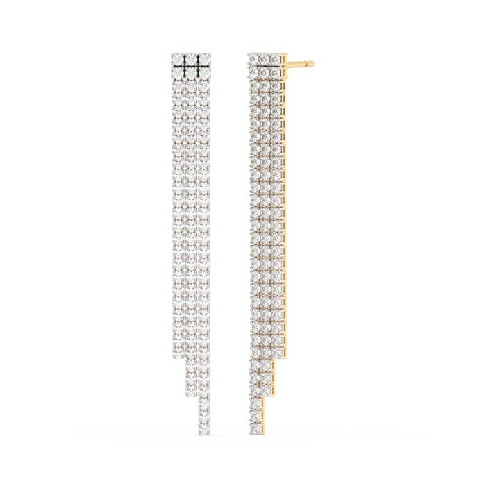 SPECIAL!2.50ct G SI 14K Yellow Gold Diamond 3 Layers Drop Earrings