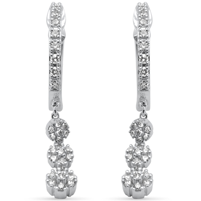 SPECIAL! .33ct G SI 14K White Gold Diamond Hoop Dangling Earrings