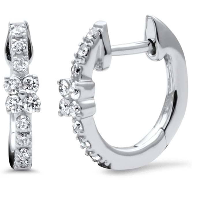 .20ct G SI 14K White Gold Diamond Hoop Earrings