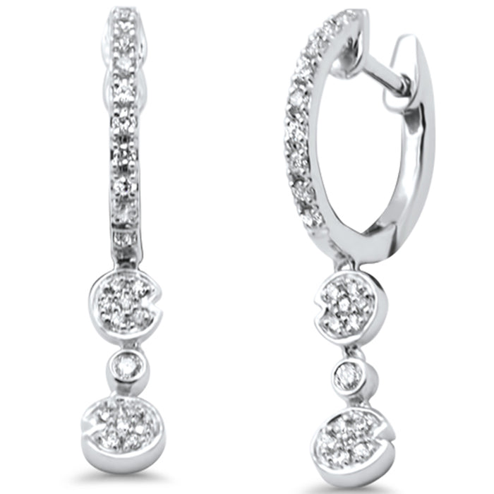 SPECIAL!.27ct G SI 14K White Gold Diamond Dangling Hoop Earrings