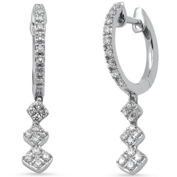 SPECIAL! .33ct G SI 14K White Gold Diamond Dangling Hoop Earrings