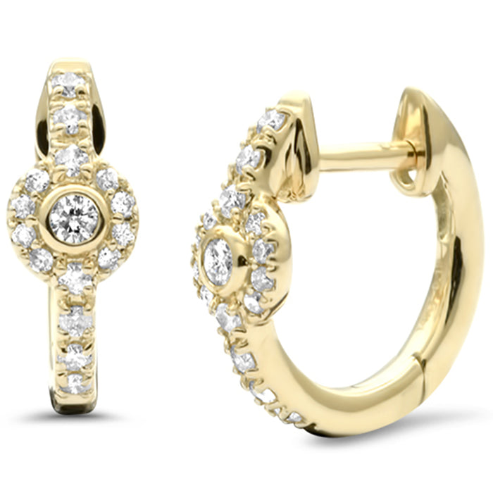 SPECIAL! .19ct G SI 14K Yellow Gold Diamond Petite Hoop Earrings