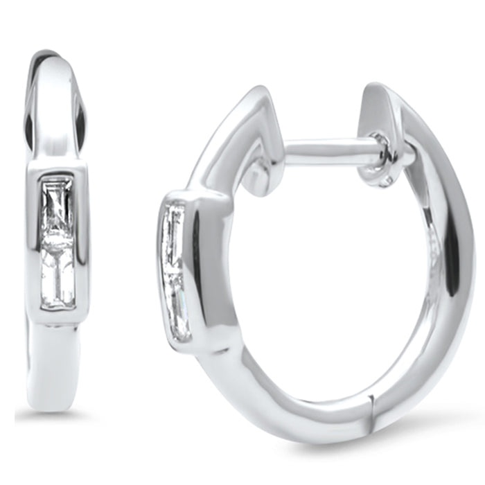 SPECIAL! .11ct G SI 14K White Gold Diamond Petite Hoop Earrings