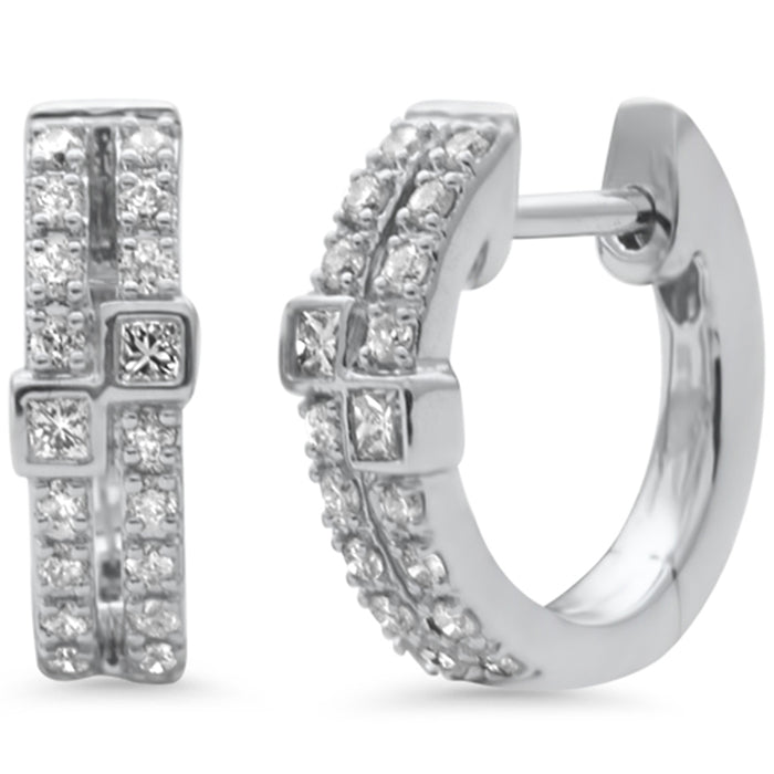 SPECIAL!.26ct G SI 14K White Gold Diamond Petite Hoop Earrings