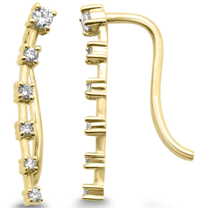 SPECIAL! .28ct G SI 14K Yellow Gold Diamond Fish Hook Drop Earrings