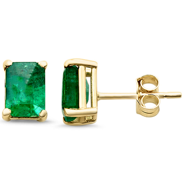 SPECIAL! 1.96ct G SI 14K Yellow Gold Emerald Gemstone Earrings