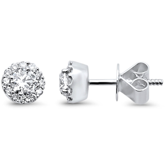 SPECIAL! .71ct G SI 14K White Gold Round Diamond Halo Stud Earrings