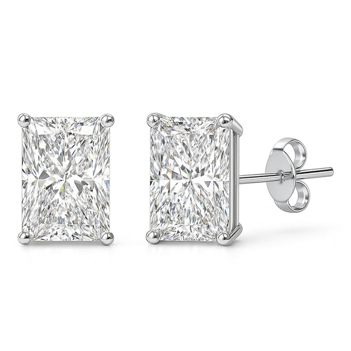 SPECIAL! 1.02ct G SI 14K White Gold Diamond Radiant Cut Solitaire Stud Earrings