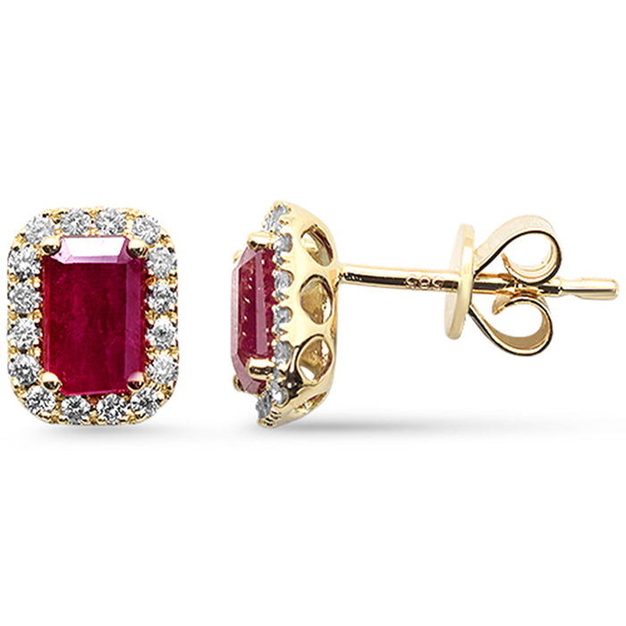 SPECIAL! 1.51ct G SI 14K Yellow Gold Diamond & Ruby Gemstone Earrings