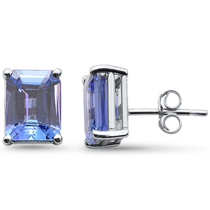SPECIAL! 4.11ct G SI 14K White Gold Tanzanite Gemstone Stud Earrings