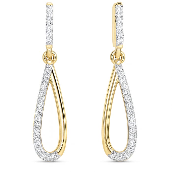 SPECIAL!.10ct G SI 14K Yellow Gold Diamond Drop Earrings