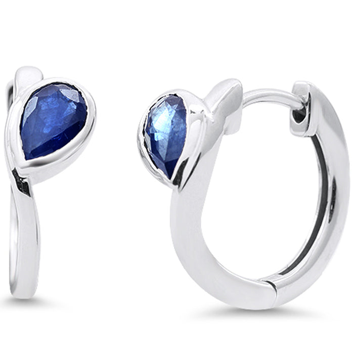 SPECIAL! .95ct G SI 14K White Gold Blue Sapphire Gemstone Earrings