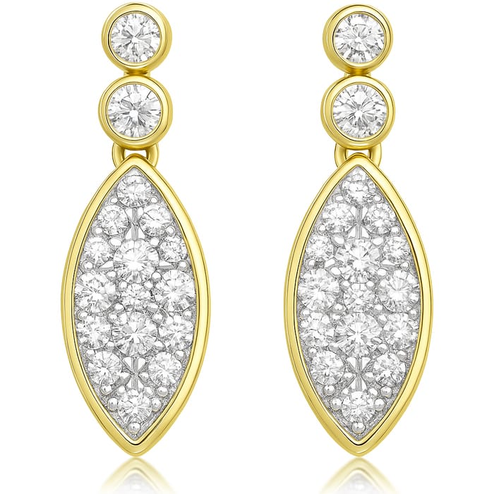SPECIAL! .32ct G SI 14K Yellow Gold Diamond Marquise Shape Diamond Earrings