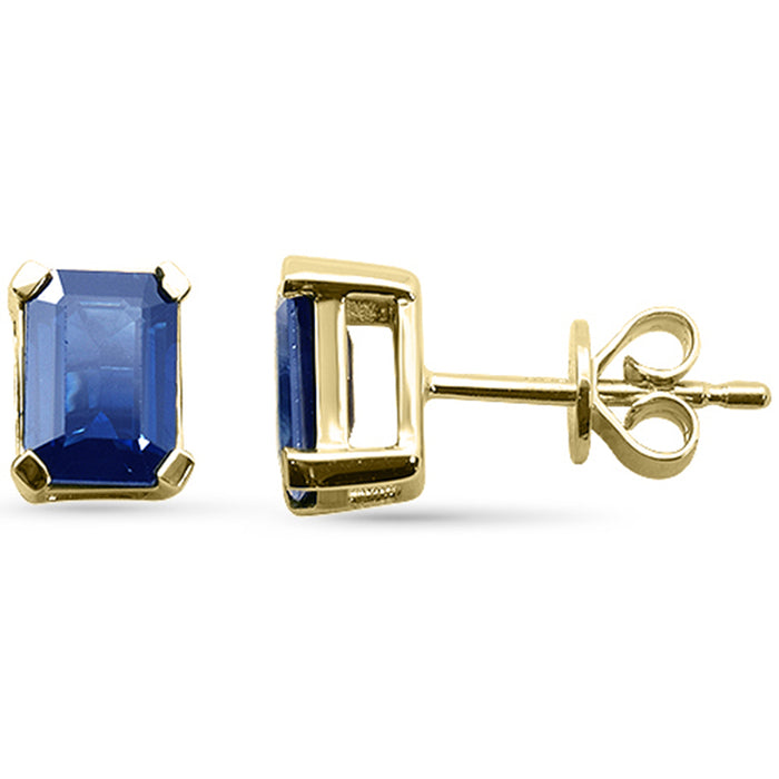 SPECIAL! 2.02ct G SI 14K Yellow Gold Blue Sapphire Gemstone Stud Earrings