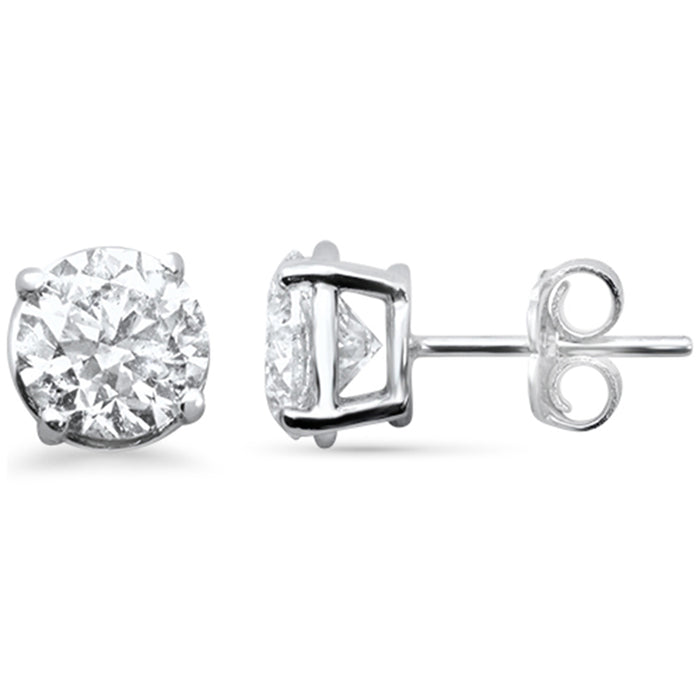 SPECIAL! 2.32ct G SI 14K White Gold Round Diamond Solitaire Stud Earrings