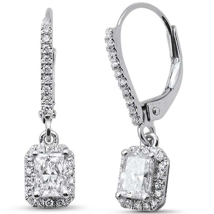 SPECIAL! 1.01ct G SI 14K White Gold Diamond Radiant Diamond Hoop Earrings