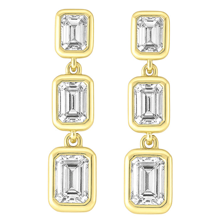 SPECIAL! .76ct G SI 14K Yellow Gold Diamond Emerald Cut Diamond Drop Earrings
