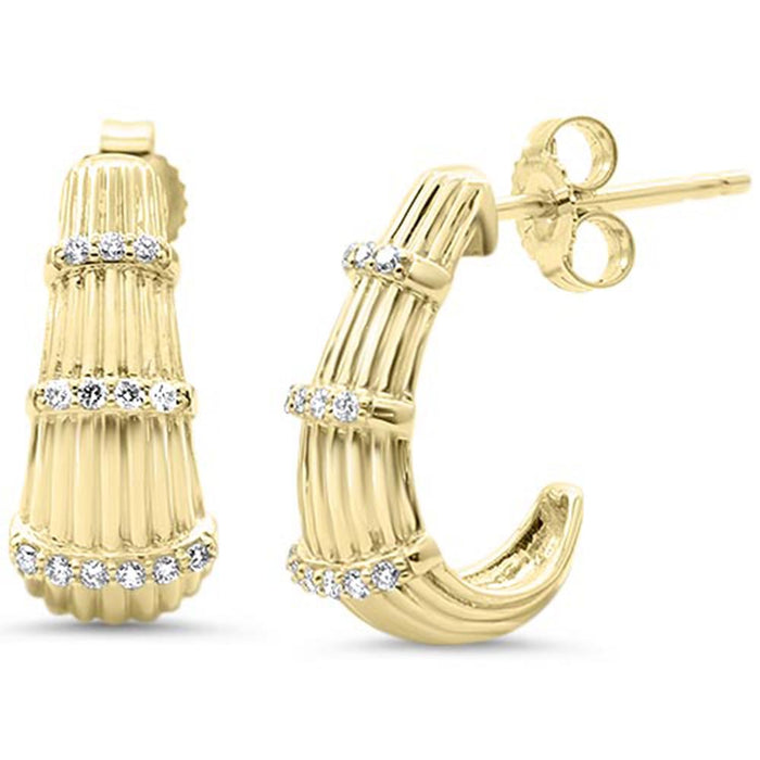 SPECIAL! .13ct G SI 14kt Yellow Gold Diamond J Hoop Earrings
