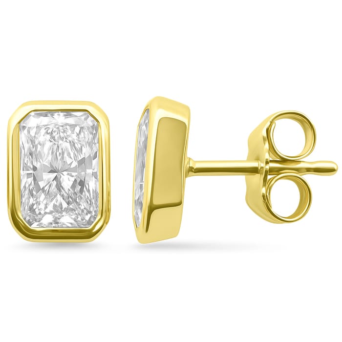 SPECIAL! .81ct G SI 14K Yellow Gold Diamond Radiant Cut Diamond Stud Earrings