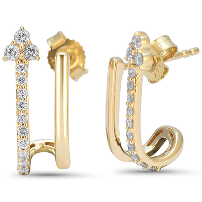 SPECIAL! .26ct G SI 14kt Yellow Gold Diamond Double Hoop Earrings