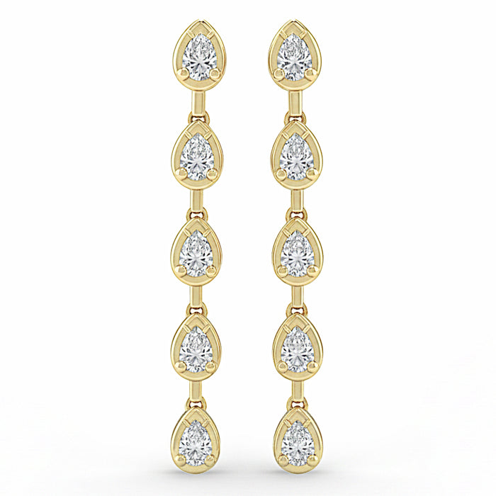 SPECIAL! .57ct G SI 14kt Yellow Gold Pear Diamond Drop Earrings