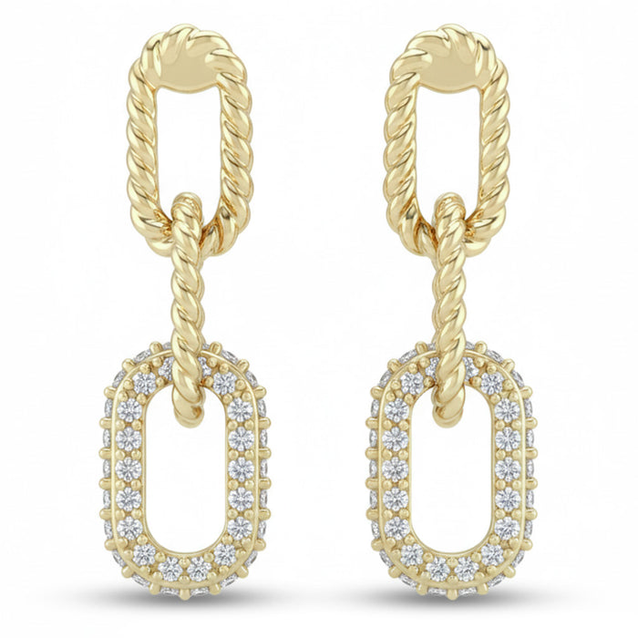SPECIAL! .30ct G SI 14kt Yellow Gold Diamond Paper Clip Drop Earrings