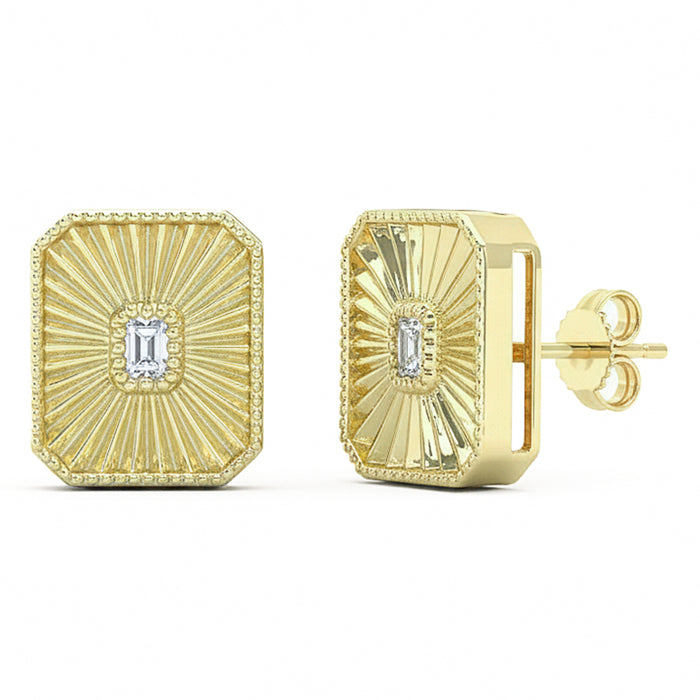 SPECIAL! .21ct G SI 14kt Yellow Gold Modern Square Diamond Stud Earrings