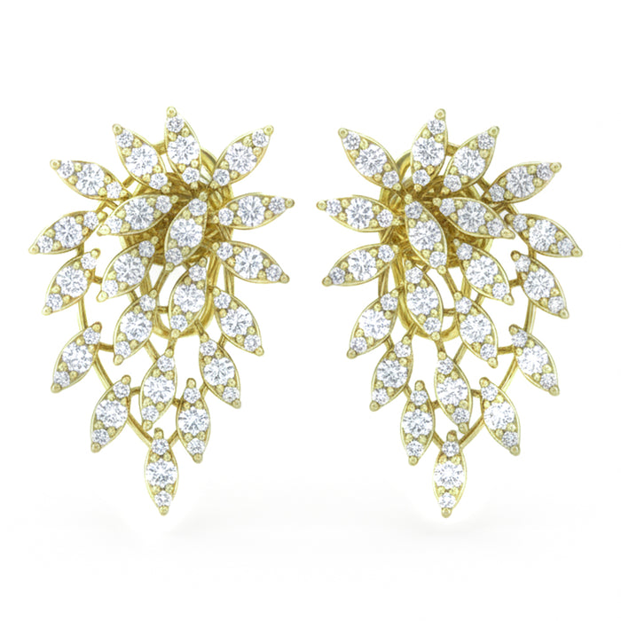 SPECIAL! 1.38ct G SI 14kt Yellow Gold Diamond Modern Studs Cocktail Earrings
