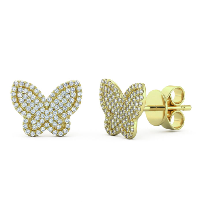 SPECIAL! .30ct G SI 14kt Yellow Gold Diamond Butterfly Studs Earrings