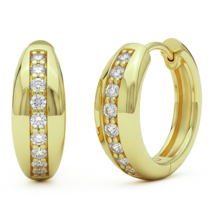 SPECIAL! .24ct G SI 14kt Yellow Gold Diamond Modern Hoop Earrings