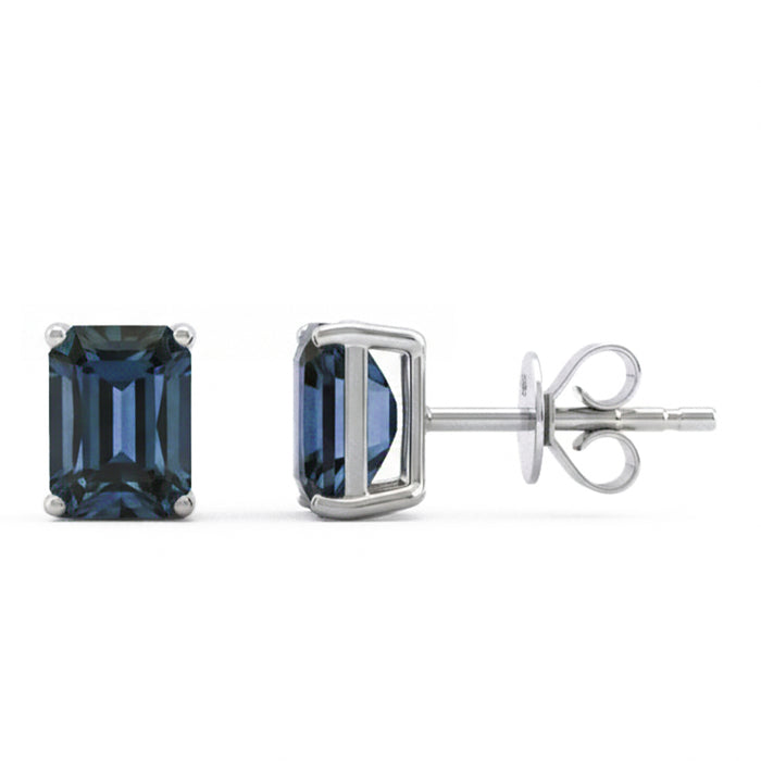 SPECIAL! 2.32ct G SI 14kt White Gold Blue Sapphire Gemstone Stud Solitaire Earrings