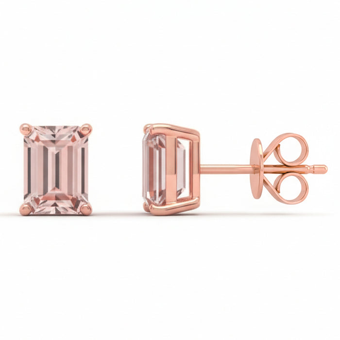 SPECIAL! .95ct G SI 14kt Rose Gold Morganite Gemstone Stud Earrings