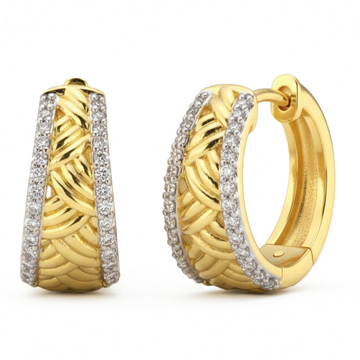 SPECIAL! .25ct G SI 14kt Yellow Gold Braided Diamond Hoop Earrings
