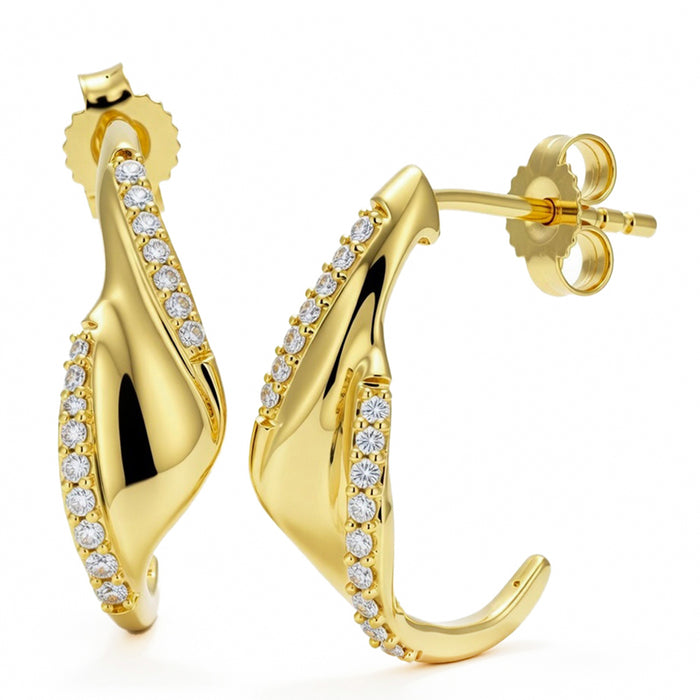 SPECIAL! .16ct G SI 14kt Yellow Gold Diamond J Hoop Earrings
