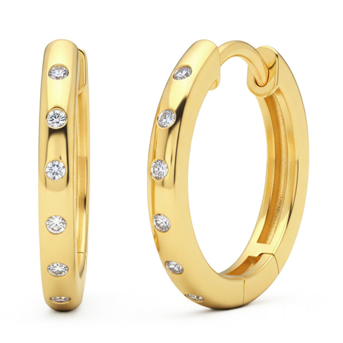 SPECIAL! .10ct G SI 14kt Yellow Gold Diamond Hoop Earrings