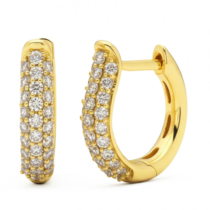 SPECIAL! .48ct G SI 14kt Yellow Gold Diamond Hoop Huggie Earrings