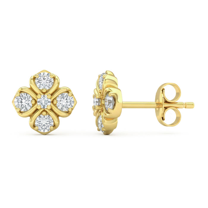 SPECIAL! .40ct G SI 14kt Yellow Gold Diamond Flower Stud Earrings