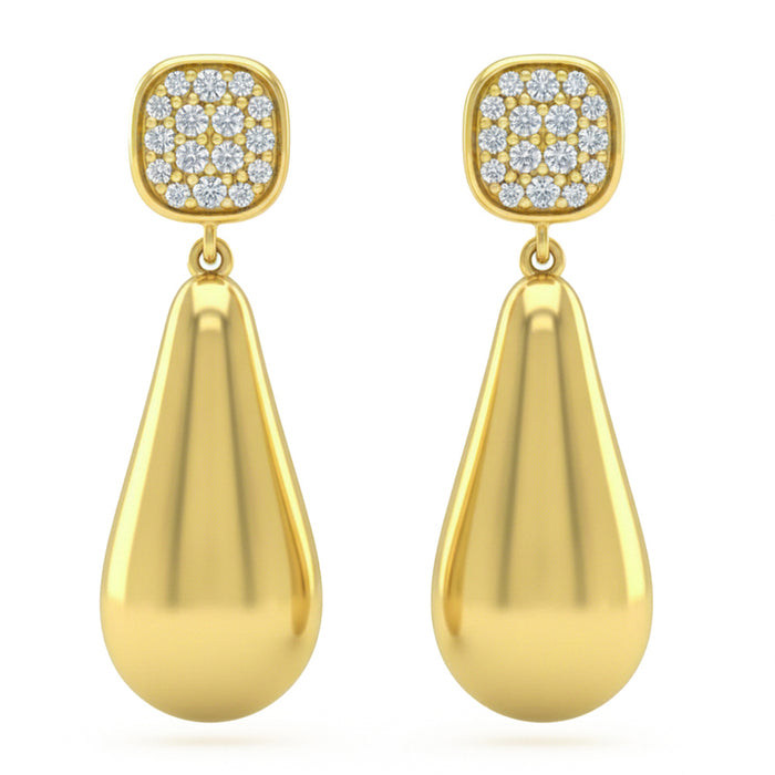 SPECIAL! .25ct G SI 14kt Yellow Gold Modern Diamond Drop Earrings