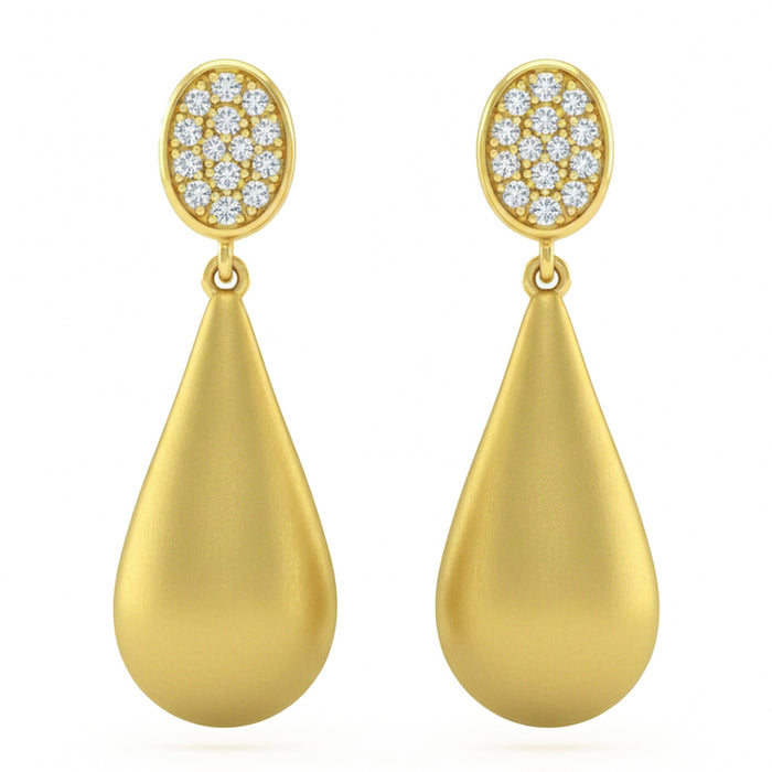 SPECIAL! .19ct G SI 14kt Yellow Gold Diamond Modern Drop Earrings